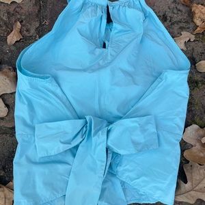 Zara Halter top, turquoise, short, bow